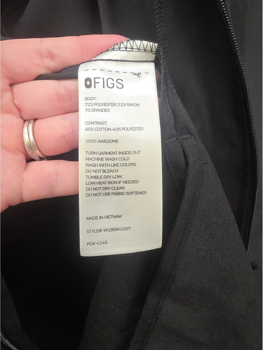 FIGS BELLERY SCRUB JACKET WOMEN BLACK SIZE XL - Picture 6 of 7